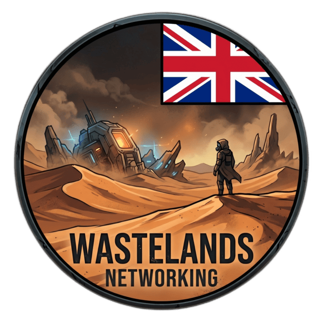 Wastelands Cyberpunk Dune Explorer Logo